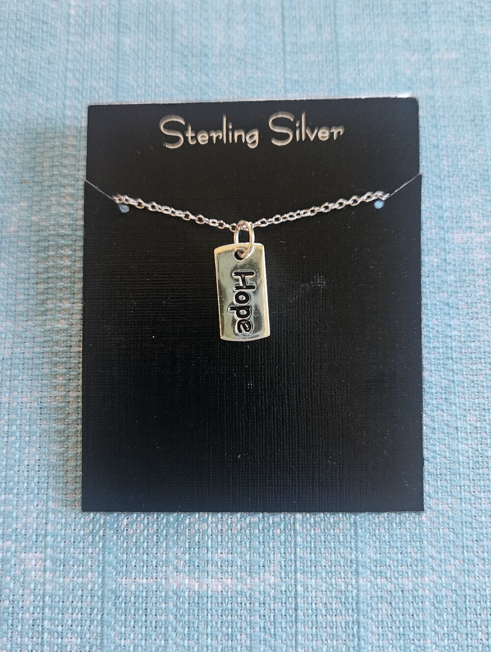 'Hope' Pendant Necklace Sterling  Silver Stamped